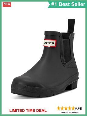 Waterproof Rubber Chelsea Ankle Rain Boots Cushioned Comfort